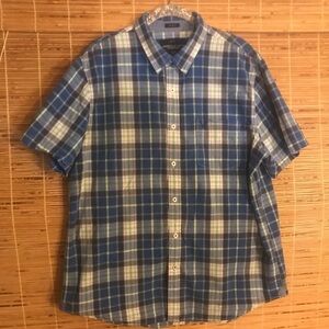 American Eagle Outfitters Plaid Cotton Short Sleeve Casual Dress Shirt Sz XL/TG